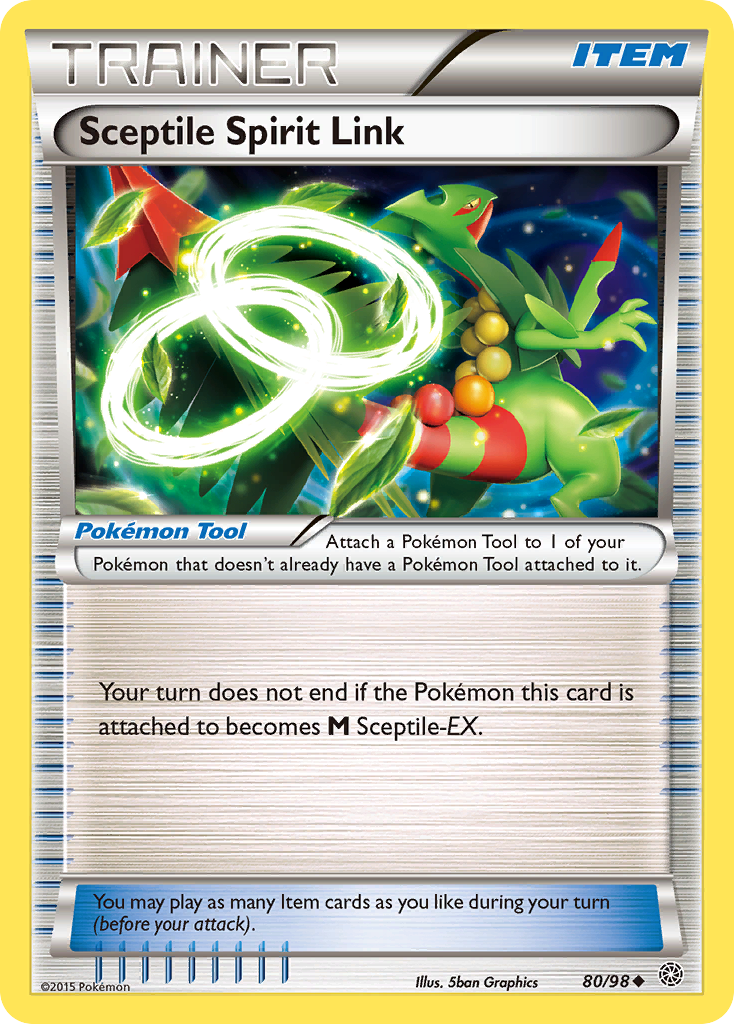 Sceptile Spirit Link Pokémon card, Ancient Origins, AOR #80