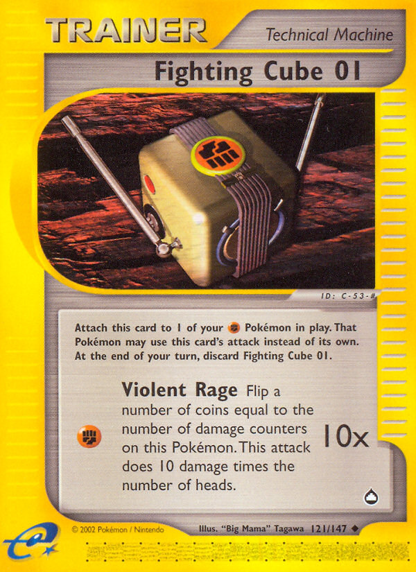Fighting Cube 01 Pokémon kartı, Aquapolis, AQ #121 Fighting Cube 01 Pokémon kartı, Aquapolis, AQ #121