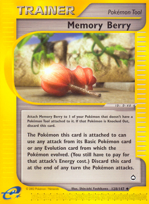 Memory Berry Pokémon kartı, Aquapolis, AQ #128 Memory Berry Pokémon kartı, Aquapolis, AQ #128