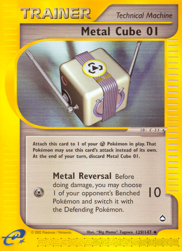 Metal Cube 01 Pokémon kartı, Aquapolis, AQ #129 Metal Cube 01 Pokémon kartı, Aquapolis, AQ #129