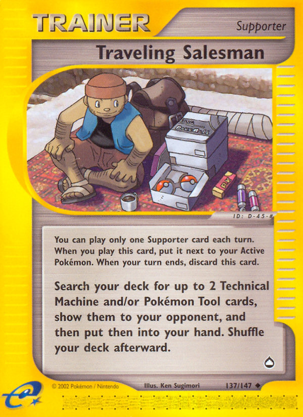 Traveling Salesman Pokémon kartı, Aquapolis, AQ #137 Traveling Salesman Pokémon kartı, Aquapolis, AQ #137