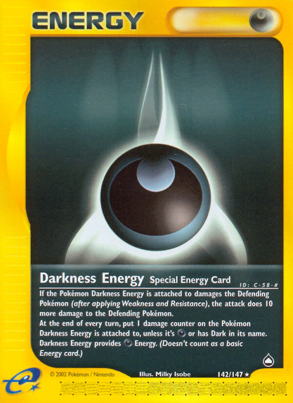 Darkness Energy Pokémon kartı, Aquapolis, AQ #142 Darkness Energy Pokémon kartı, Aquapolis, AQ #142