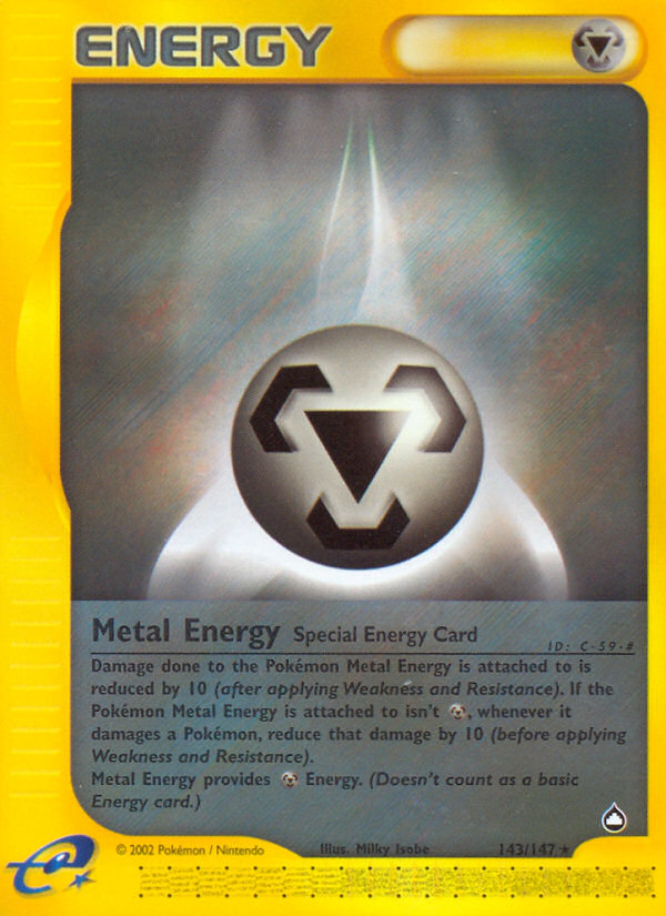 Metal Energy Pokémon kartı, Aquapolis, AQ #143 Metal Energy Pokémon kartı, Aquapolis, AQ #143