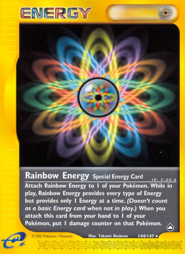 Rainbow Energy Pokémon kartı, Aquapolis, AQ #144 Rainbow Energy Pokémon kartı, Aquapolis, AQ #144