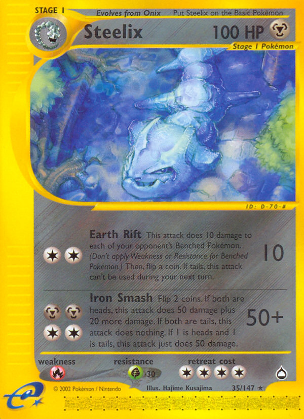 Steelix Pokémon card, Aquapolis, AQ #35