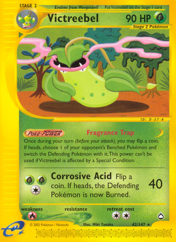 Victreebel Pokémon card, Aquapolis, AQ #42