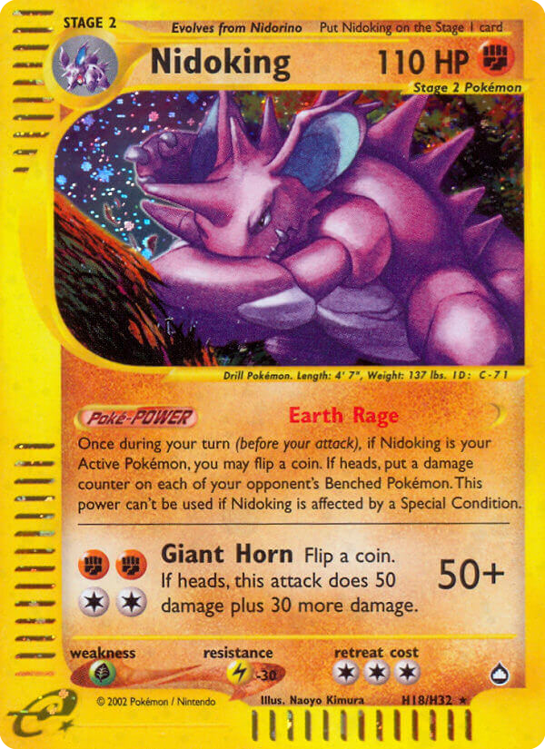 Nidoking Pokémon kartı, Aquapolis, AQ #H18