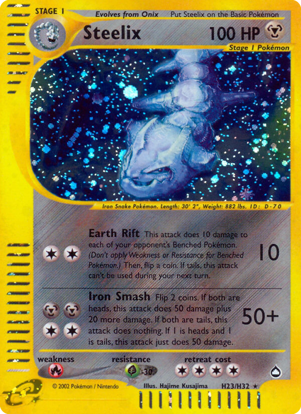 Steelix Pokémon card, Aquapolis, AQ #H23