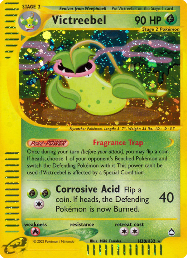 Victreebel Pokémon card, Aquapolis, AQ #H30