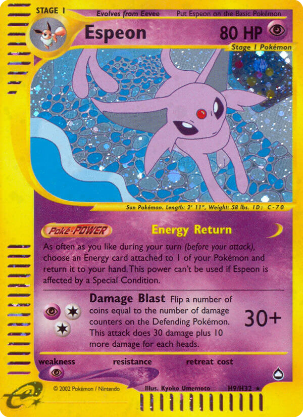 Espeon Pokémon kartı, Aquapolis, AQ #H9