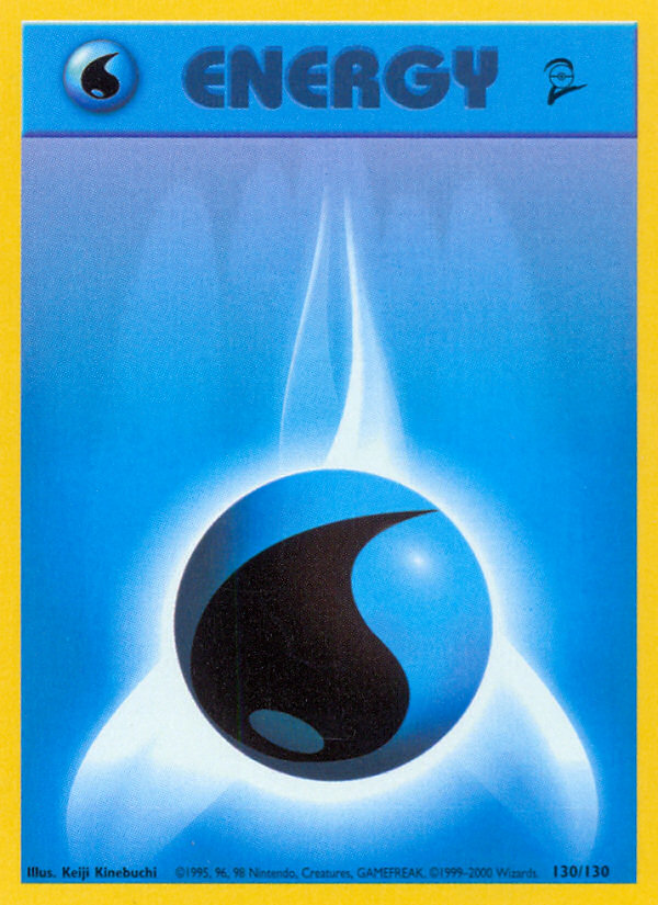 Water Energy Pokémon card, Base Set 2, B2 #130