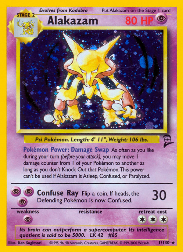 Alakazam Pokémon card, Base Set 2, B2 #1
