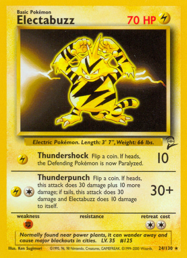 Electabuzz Pokémon card, Base Set 2, B2 #24