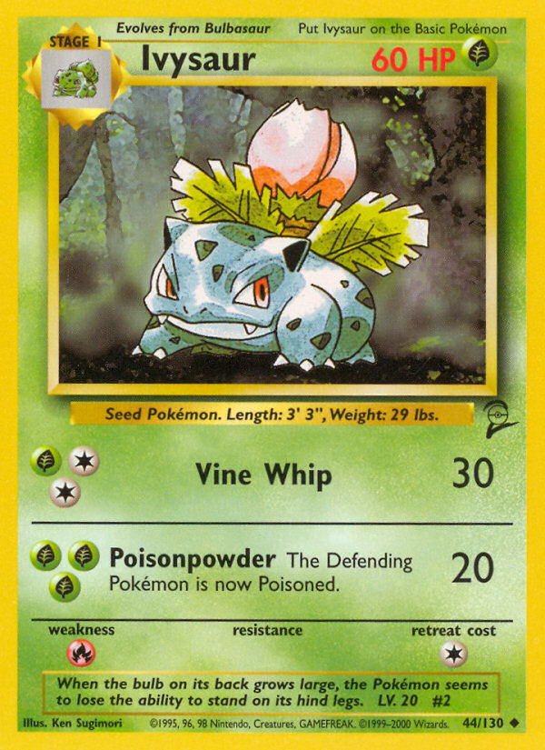 Ivysaur Pokémon card, Base Set 2, B2 #44