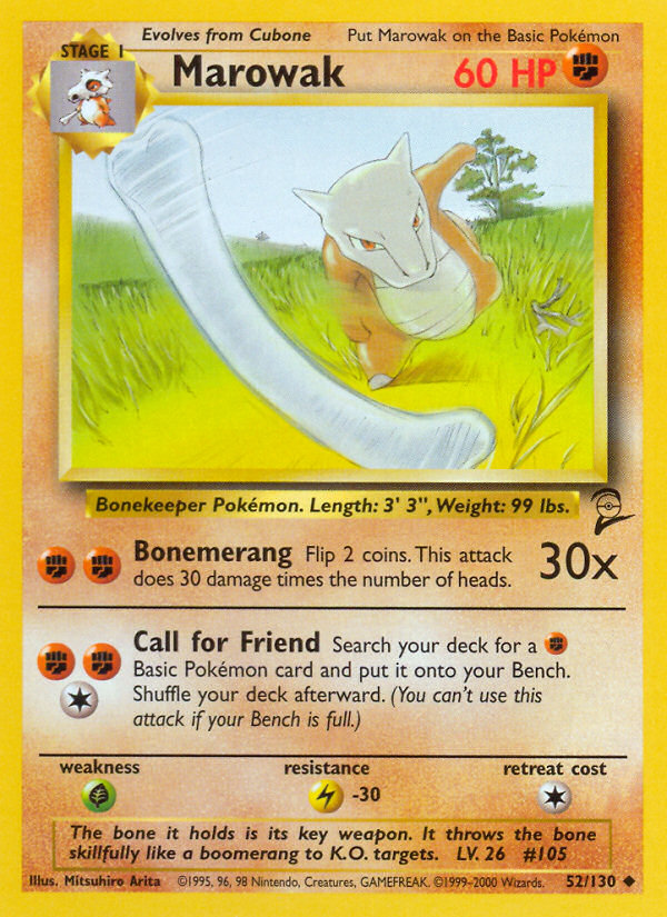 Marowak Pokémon kartı, Base Set 2, B2 #52