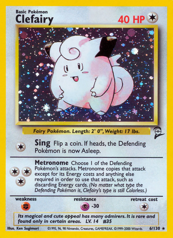 Clefairy Pokémon card, Base Set 2, B2 #6