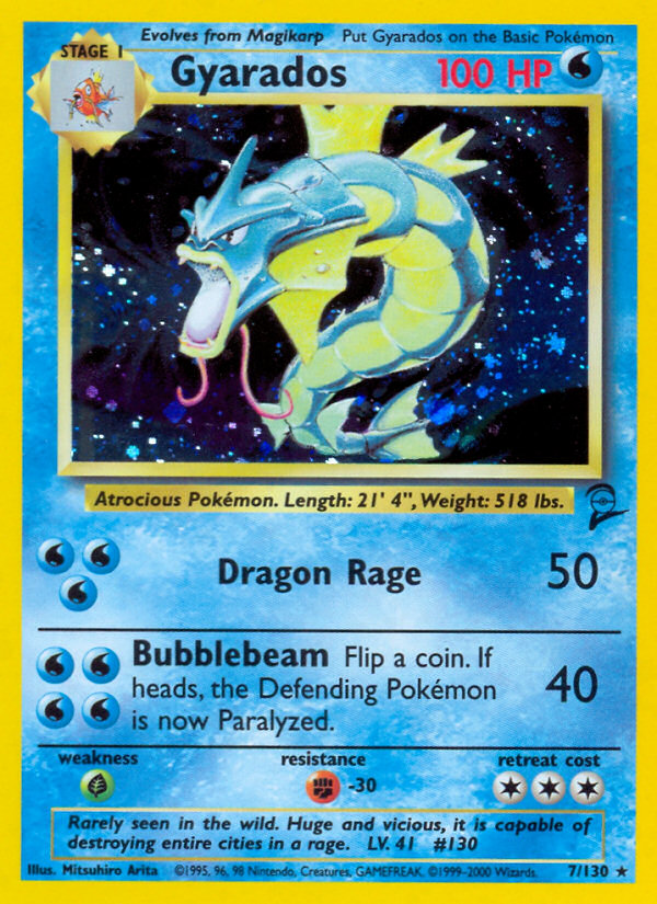 Gyarados Pokémon card, Base Set 2, B2 #7