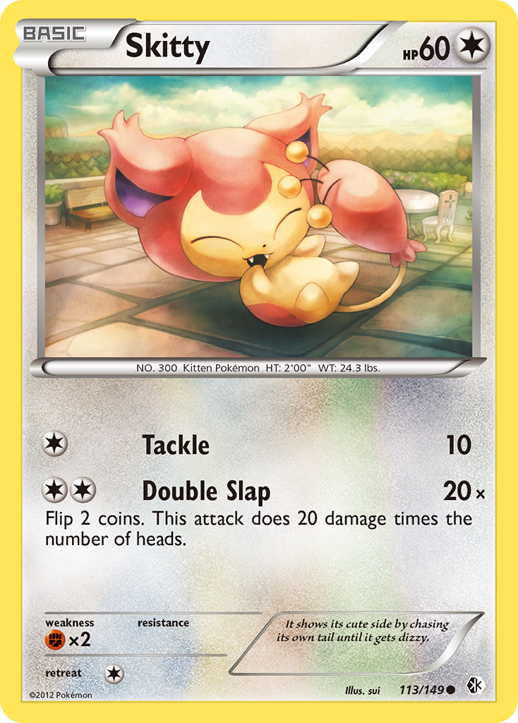 Skitty Pokémon card, Boundaries Crossed, BCR #113