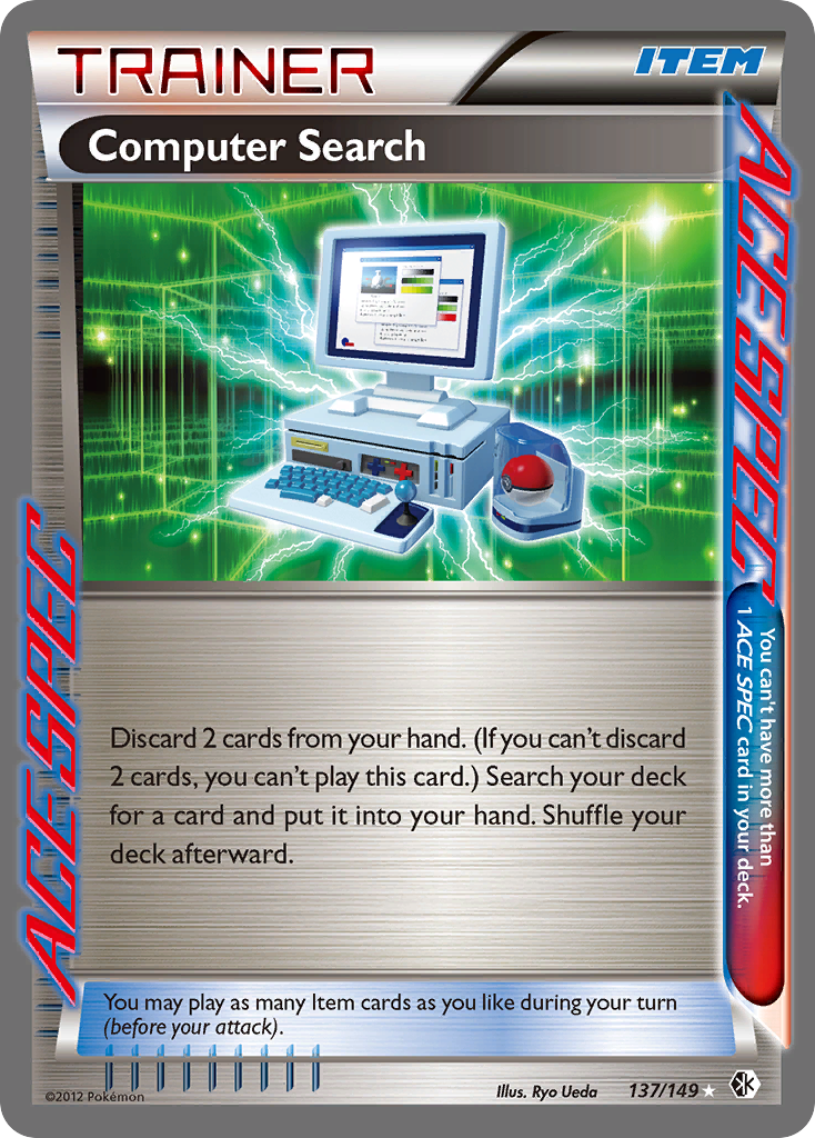 Computer Search Pokémon card, Boundaries Crossed, BCR #137