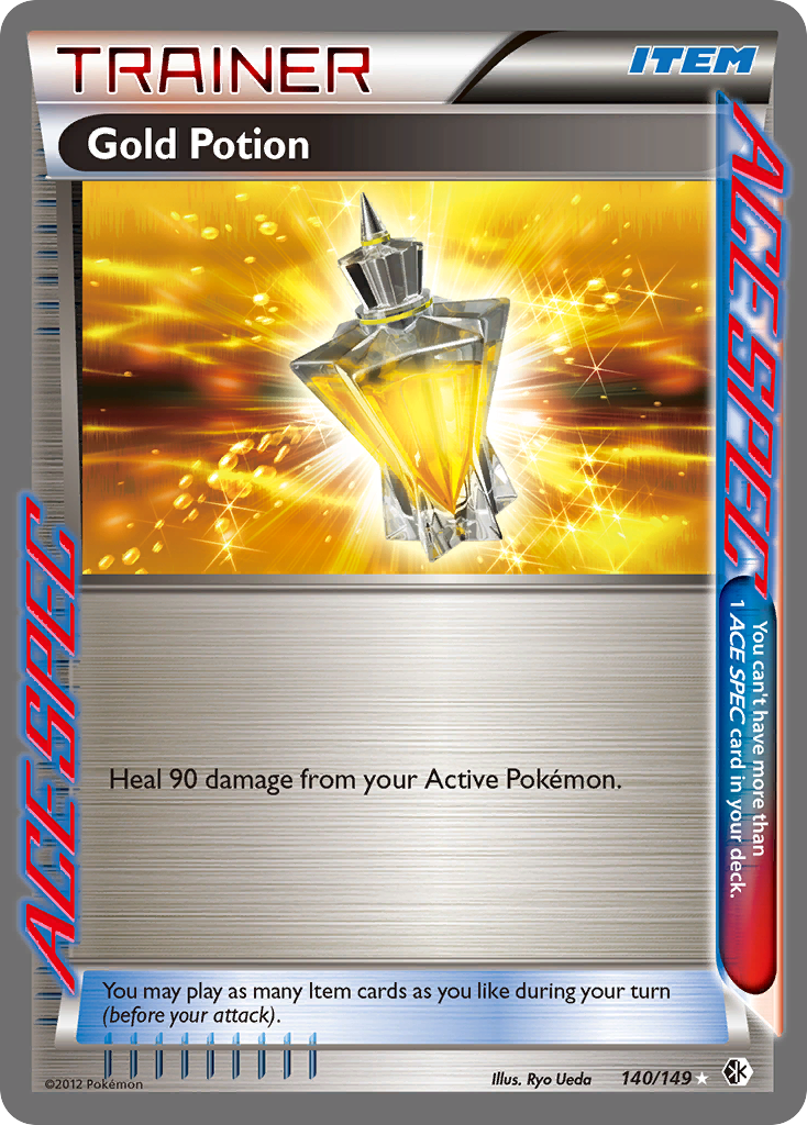 Gold Potion Pokémon card, Boundaries Crossed, BCR #140