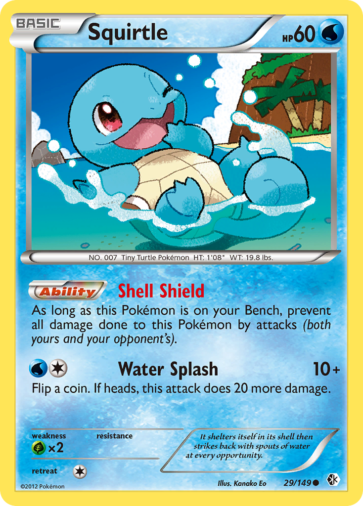 Squirtle Pokémon card, Boundaries Crossed, BCR #29