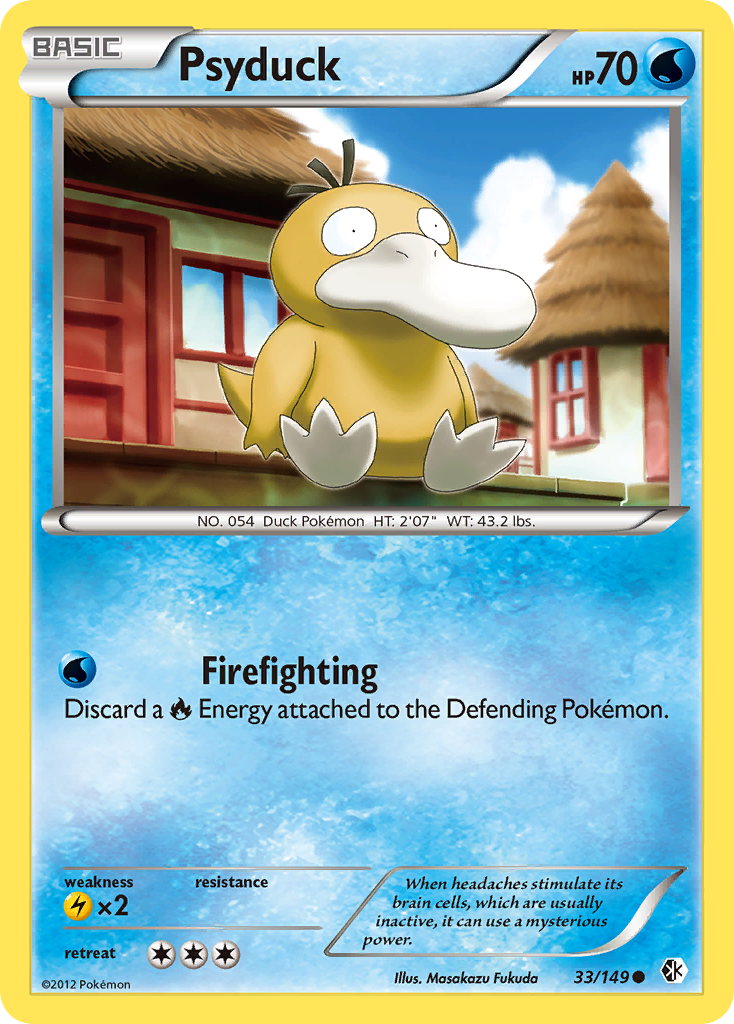 Psyduck Pokémon card, Boundaries Crossed, BCR #33