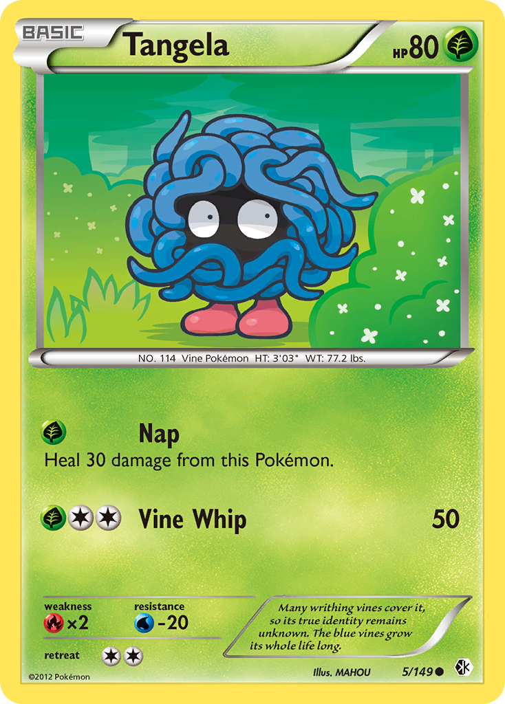 Tangela Pokémon card, Boundaries Crossed, BCR #5