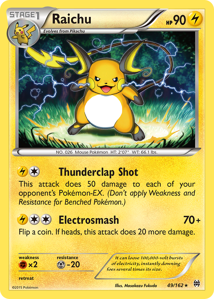 Raichu Pokémon card, BREAKthrough, BKT #49