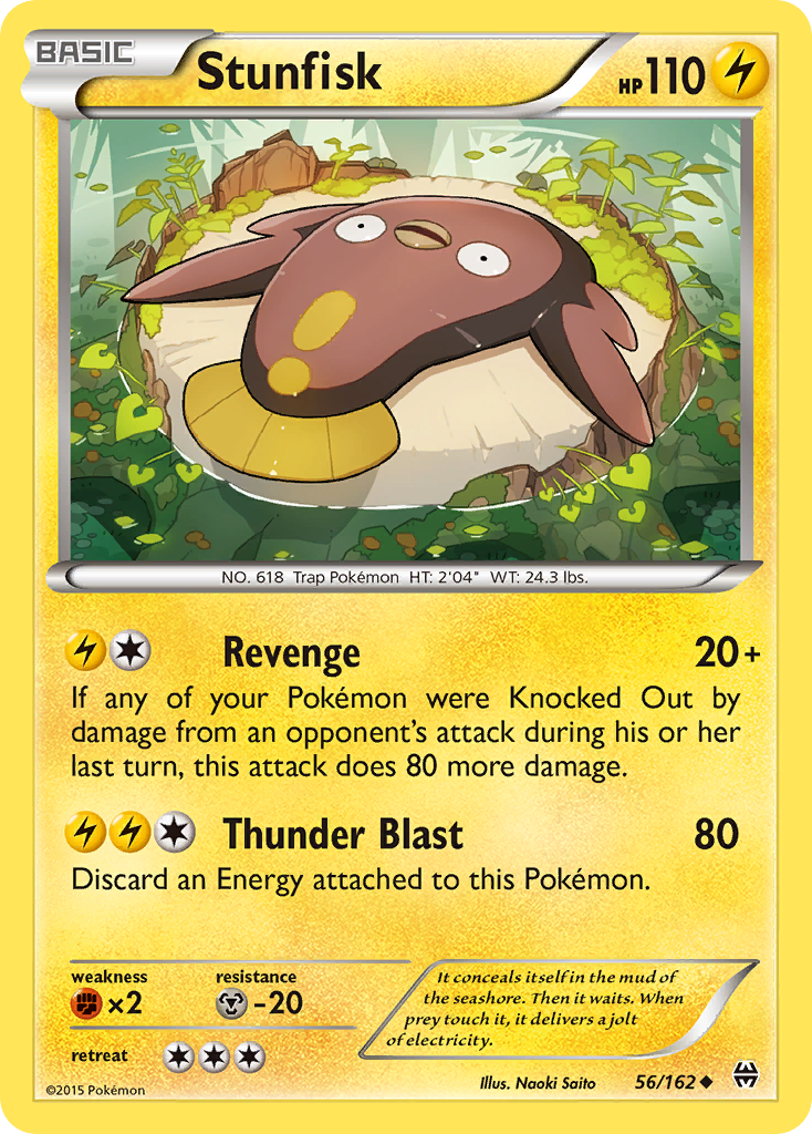 Stunfisk Pokémon card, BREAKthrough, BKT #56