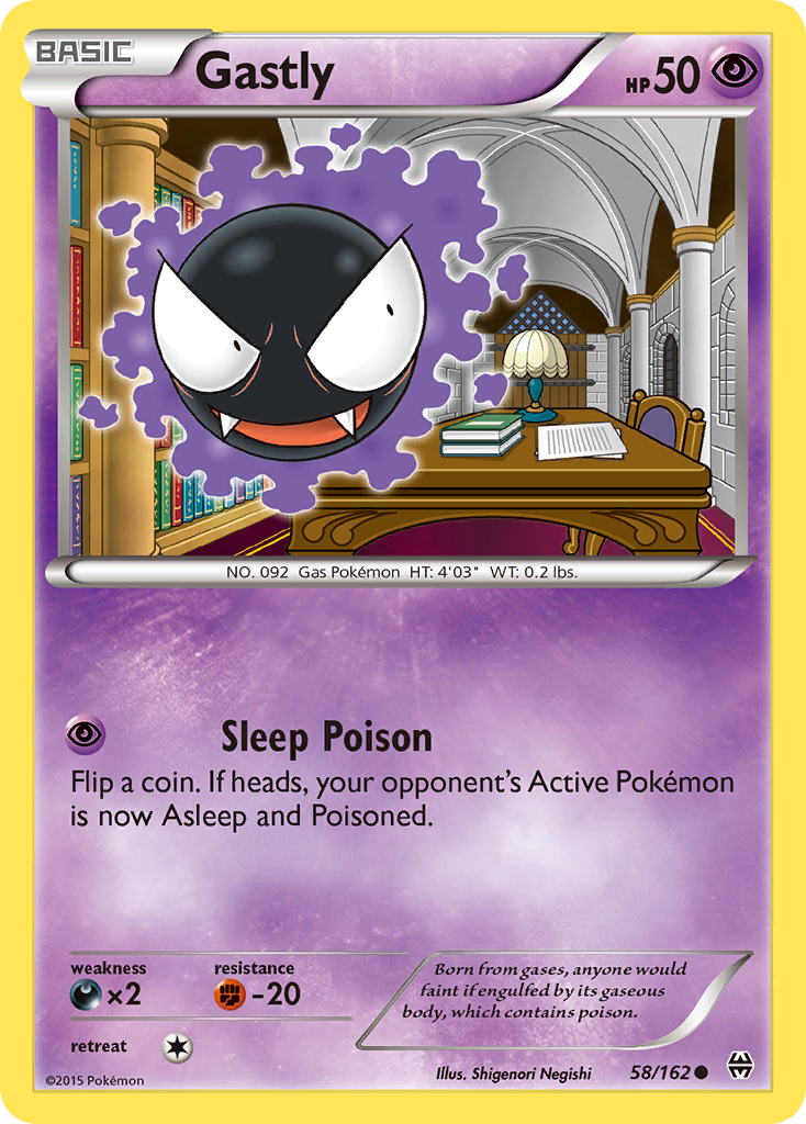 Gastly Pokémon card, BREAKthrough, BKT #58