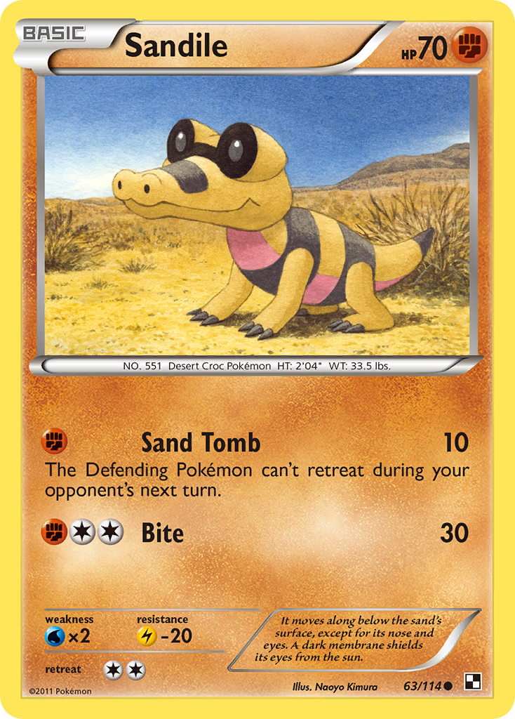Sandile Pokémon kartı, Black & White, BLW #63