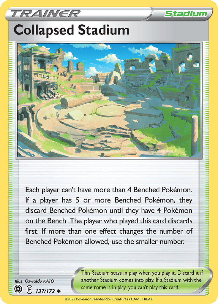 Collapsed Stadium Pokémon card, Brilliant Stars Trainer Gallery, BRS #137