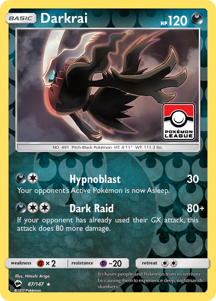 Darkrai Pokémon kartı, Burning Shadows, BUS #87