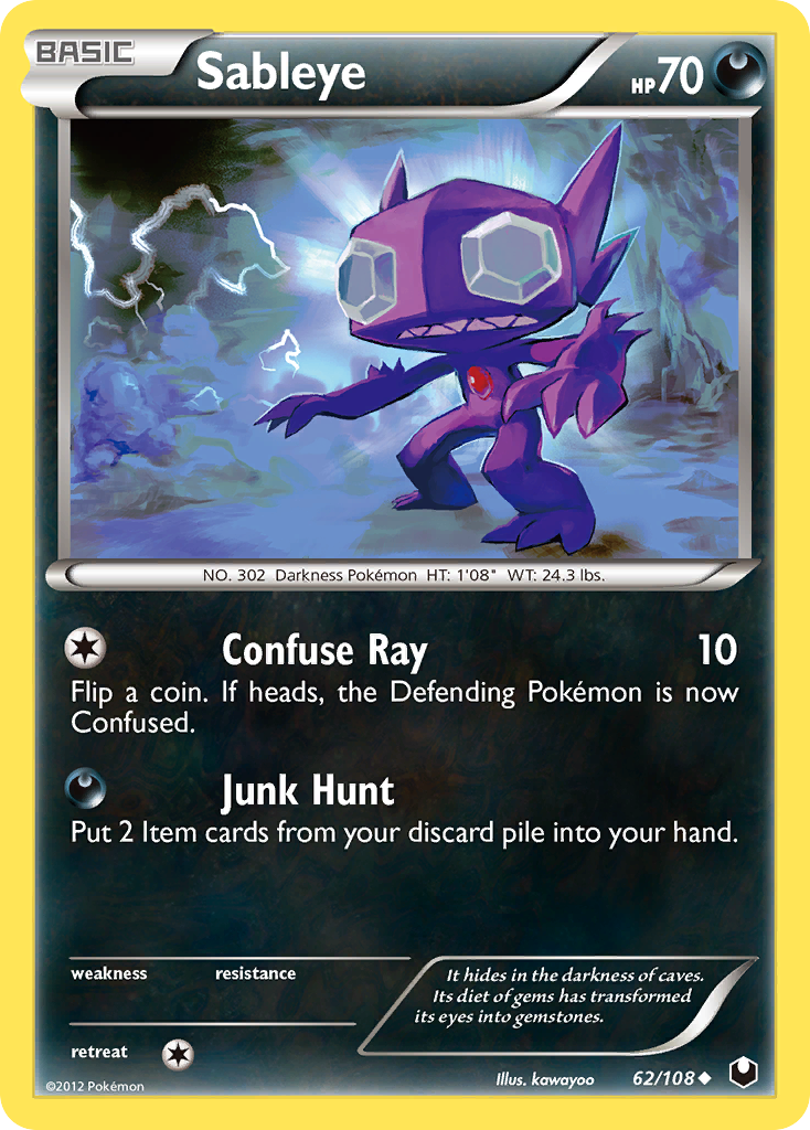 Sableye Pokémon kartı, Dark Explorers, DEX #62