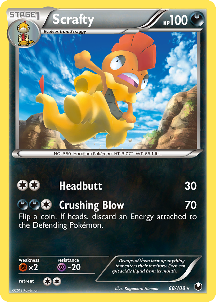 Scrafty Pokémon kartı, Dark Explorers, DEX #68