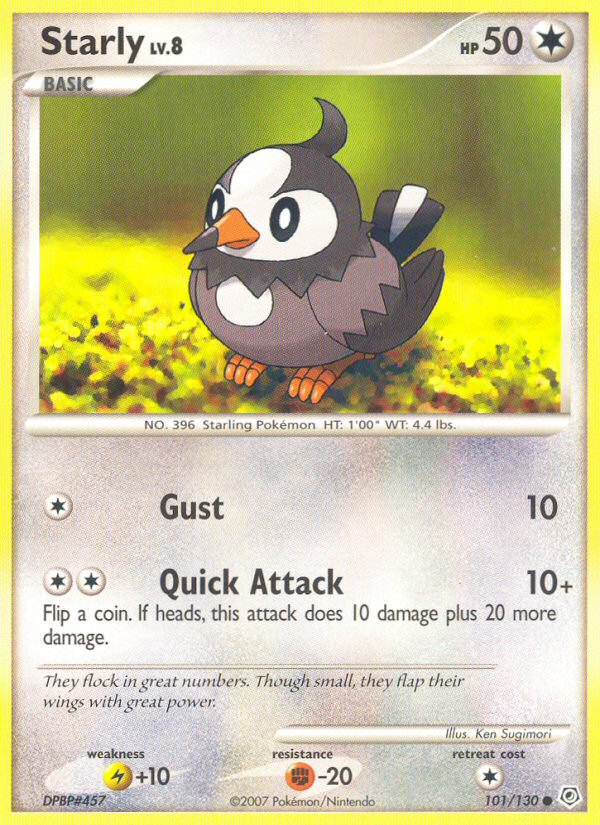Starly Pokémon card, Diamond & Pearl, DP #101