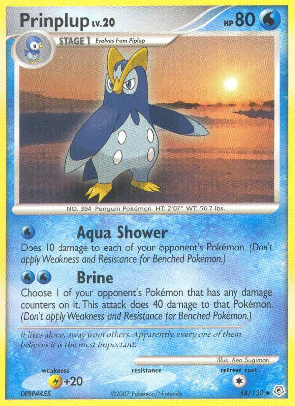 Prinplup Pokémon kartı, Diamond & Pearl, DP #58
