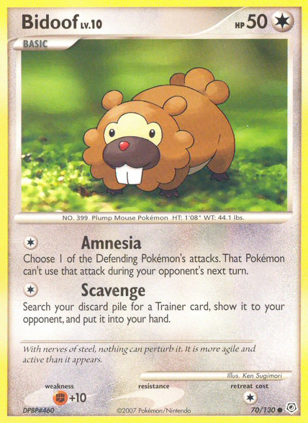 Bidoof Pokémon kartı, Diamond & Pearl, DP #70