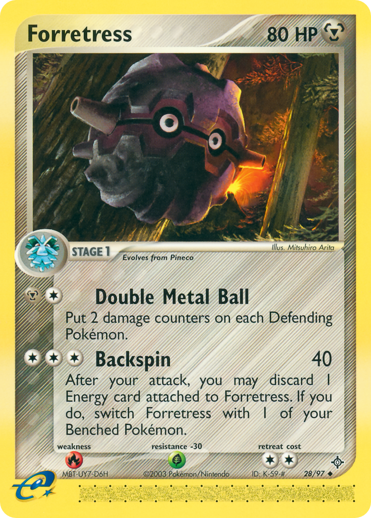 Forretress Pokémon card, Dragon, DR #28