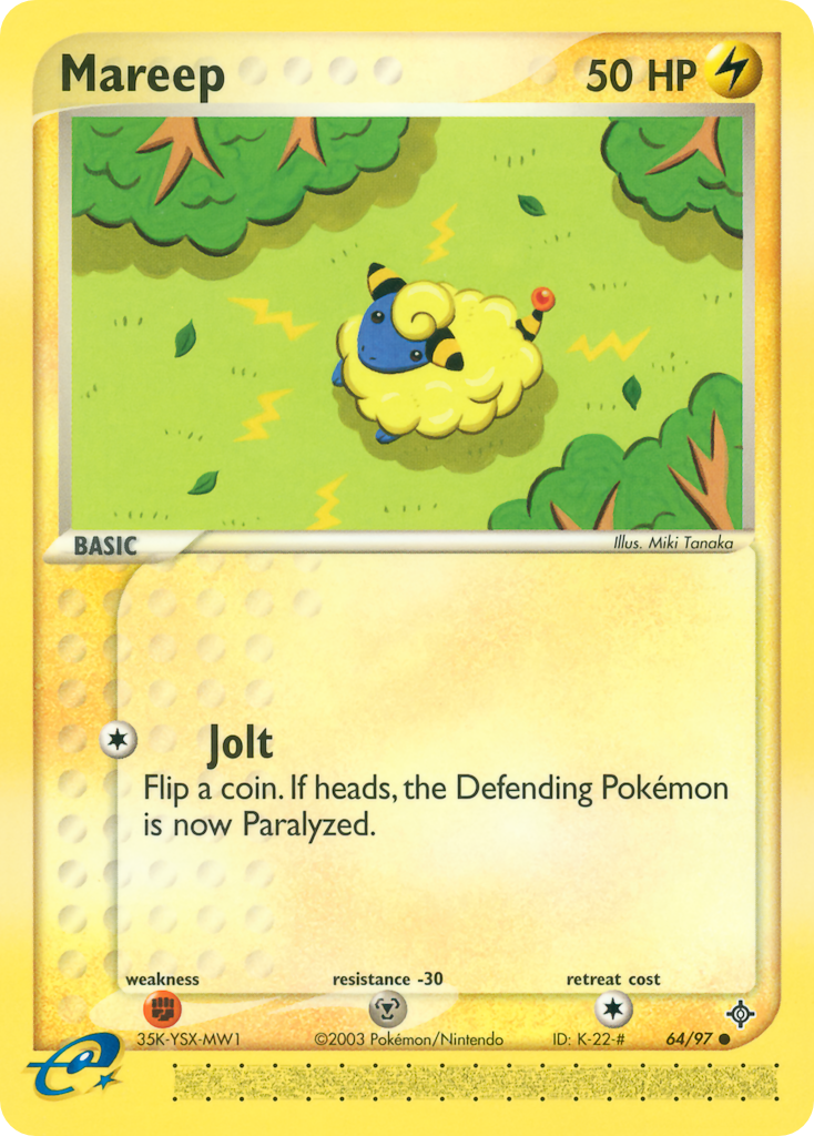 Mareep Pokémon card, Dragon, DR #64