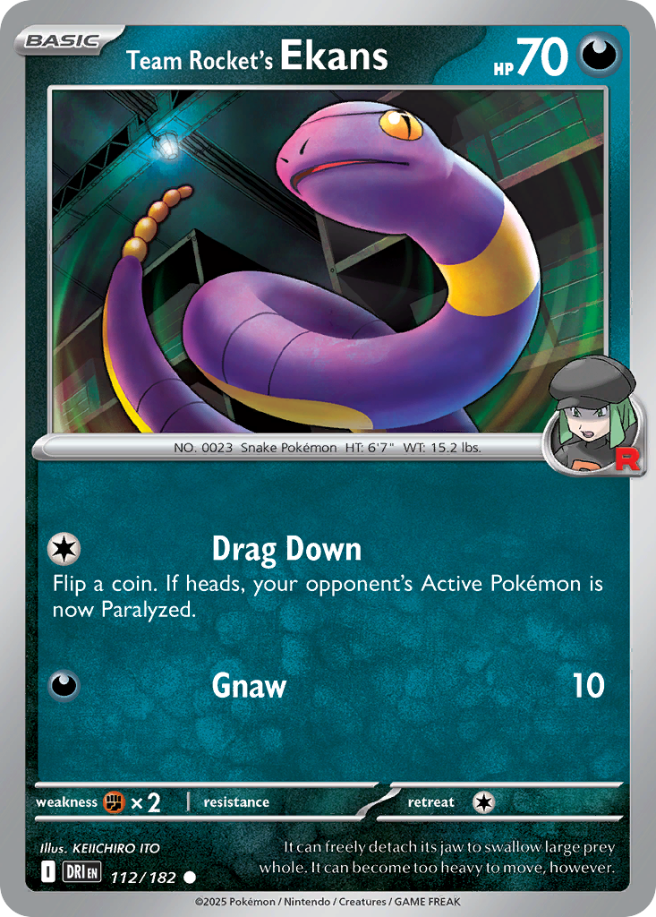 Team Rocket's Ekans Pokémon kartı, Destined Rivals, DRI #112