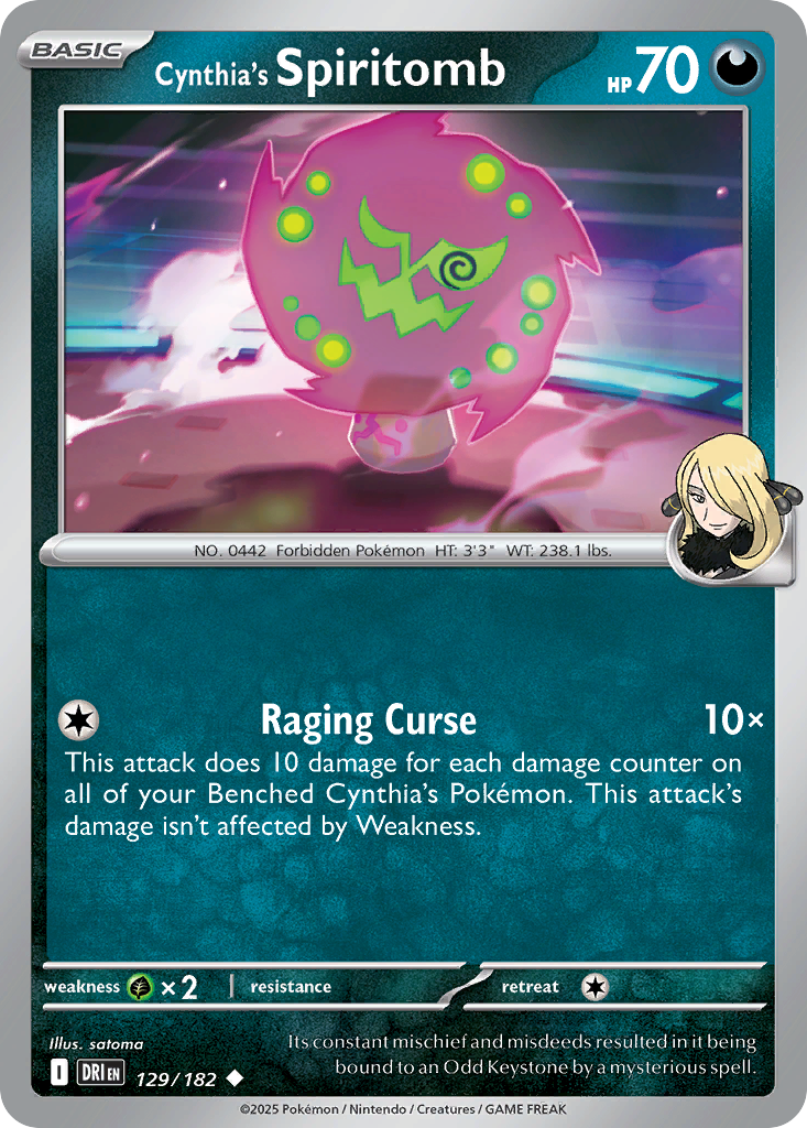 Cynthia's Spiritomb Pokémon card, Destined Rivals, DRI #129