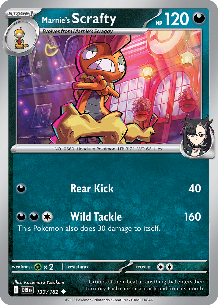 Marnie's Scrafty Pokémon kartı, Destined Rivals, DRI #133