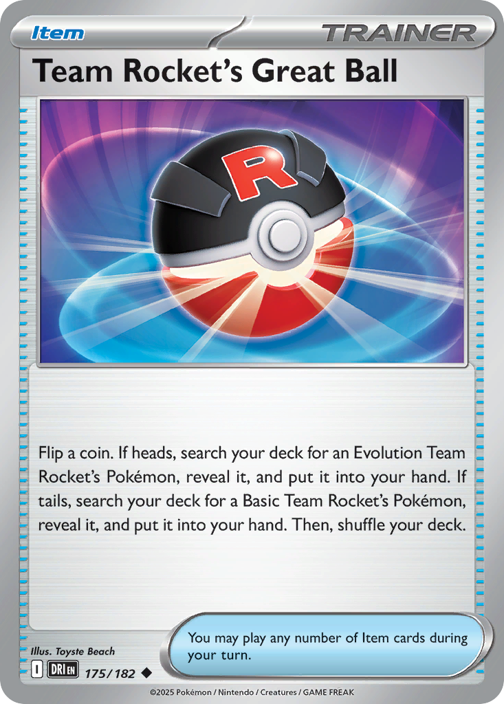 Team Rocket's Great Ball Pokémon card, Destined Rivals, DRI #175