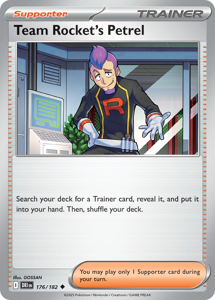 Team Rocket's Petrel Pokémon card, Destined Rivals, DRI #176