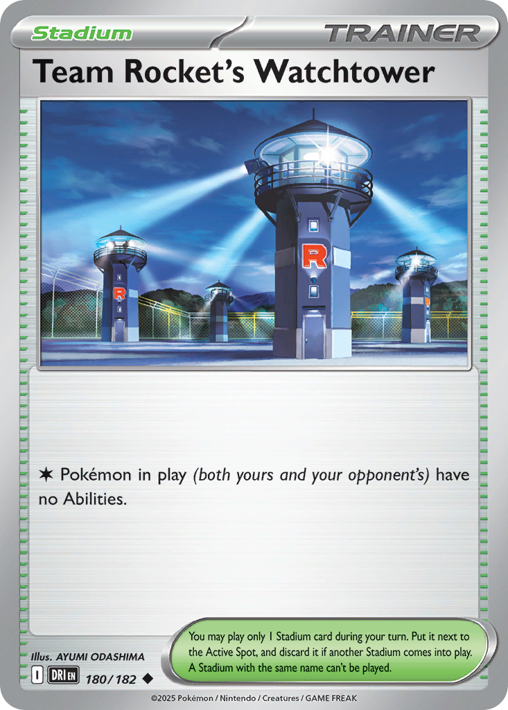 Team Rocket's Watchtower Pokémon card, Destined Rivals, DRI #180