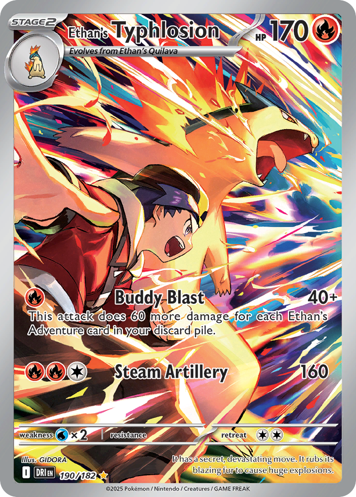 Ethan's Typhlosion Pokémon card, Destined Rivals, DRI #190
