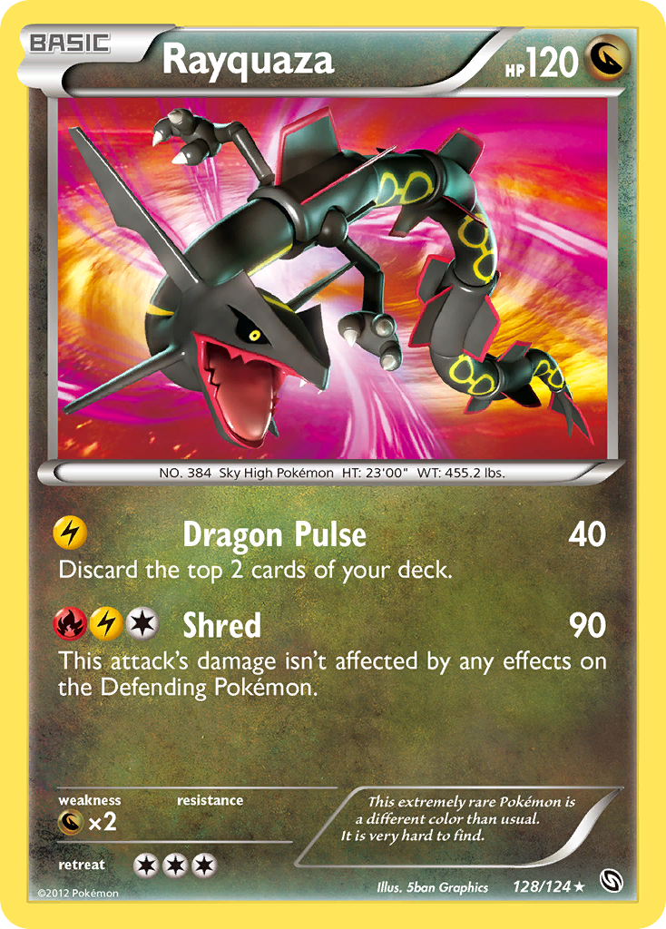 Rayquaza Pokémon card, Dragons Exalted, DRX #128