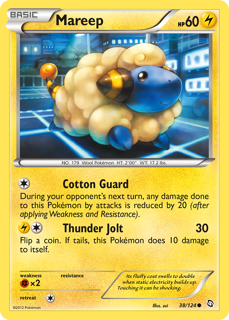 Mareep Pokémon card, Dragons Exalted, DRX #38