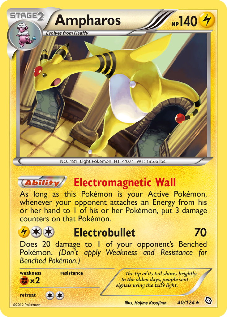 Ampharos Pokémon card, Dragons Exalted, DRX #40